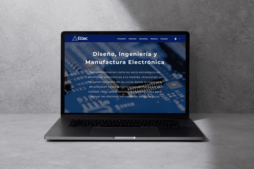 Pantalla del sitio web de Eltec