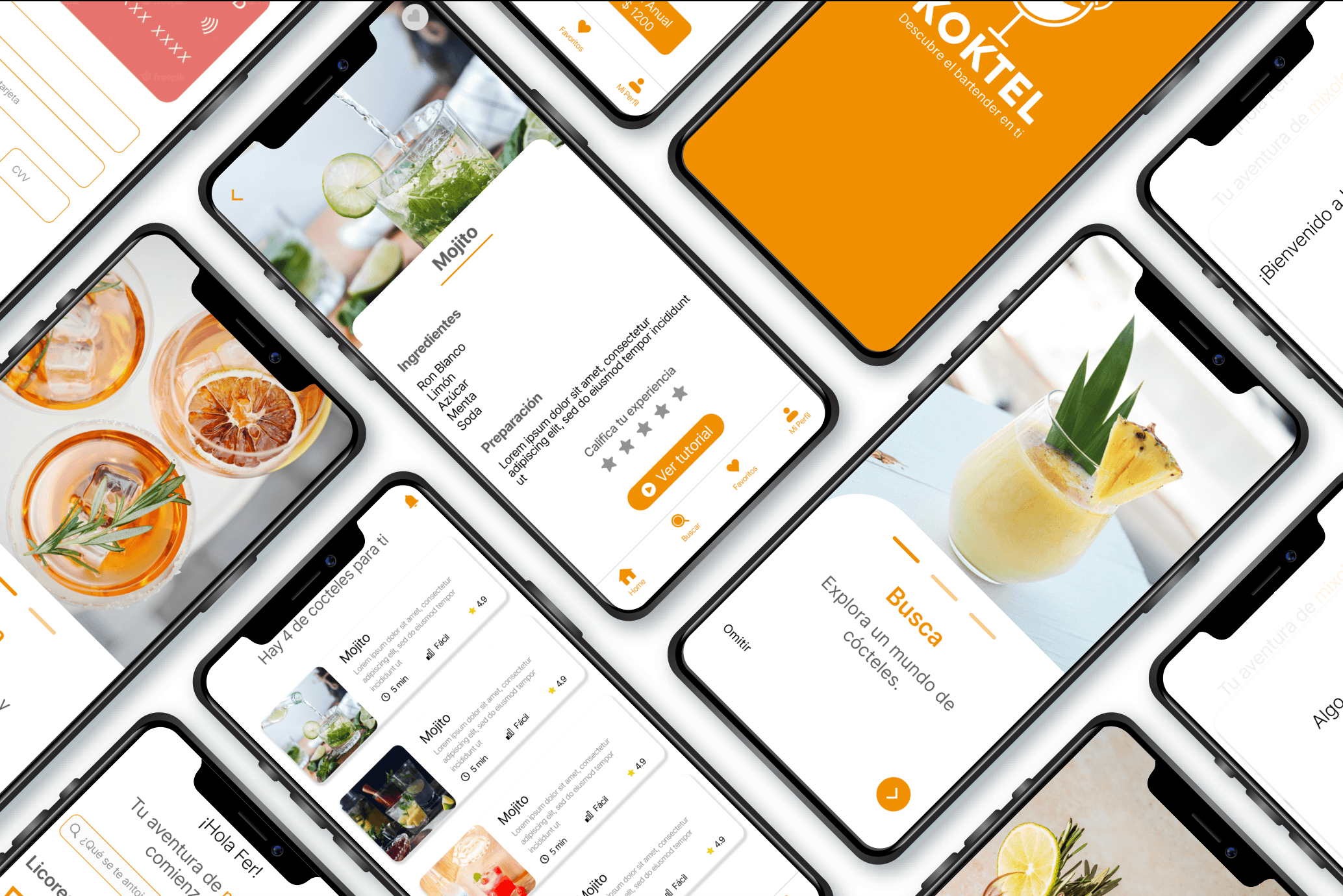 Pantalla de la app Koktel