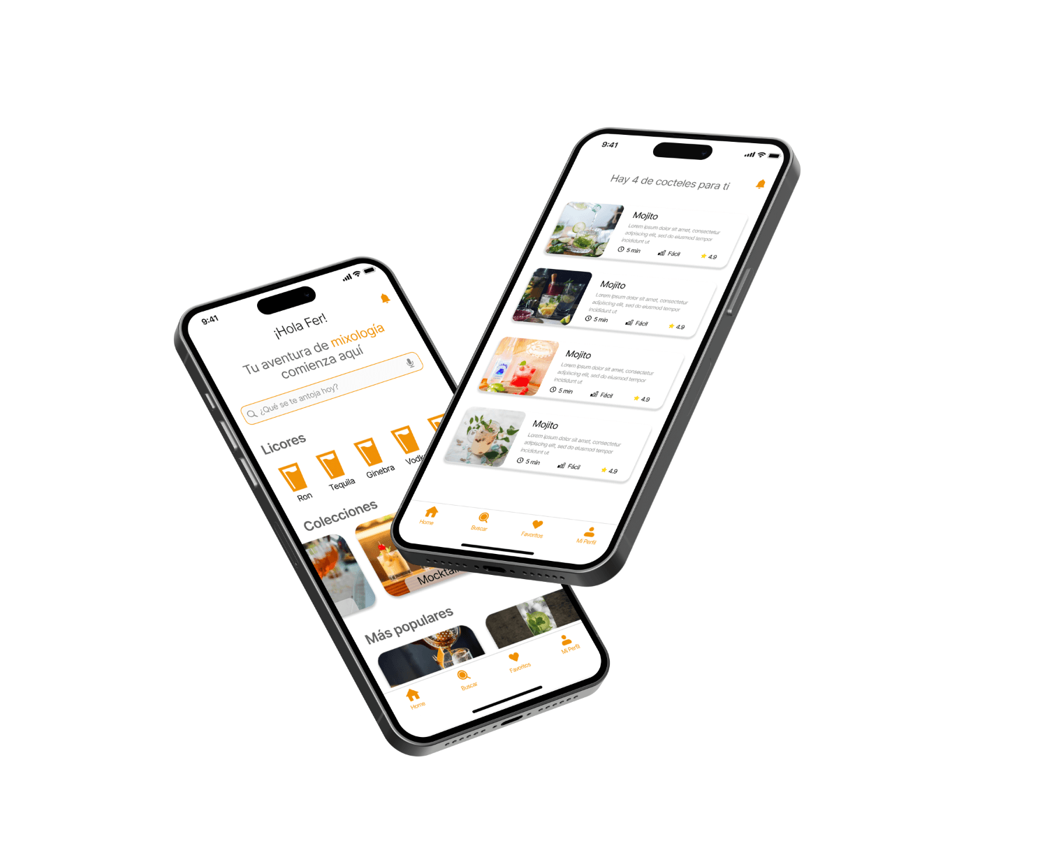 Pantalla de la app Koktel