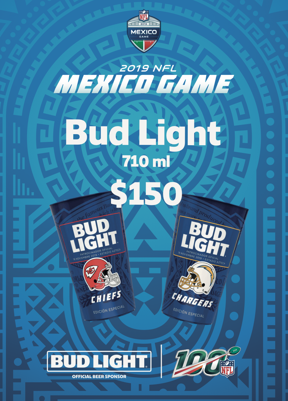 Archipiélago — Bud Light NFL vaso $150