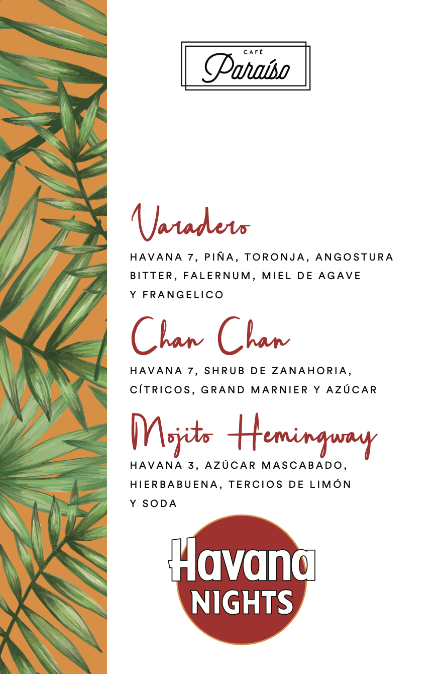 Archipiélago — Havana Nights menú cocteles