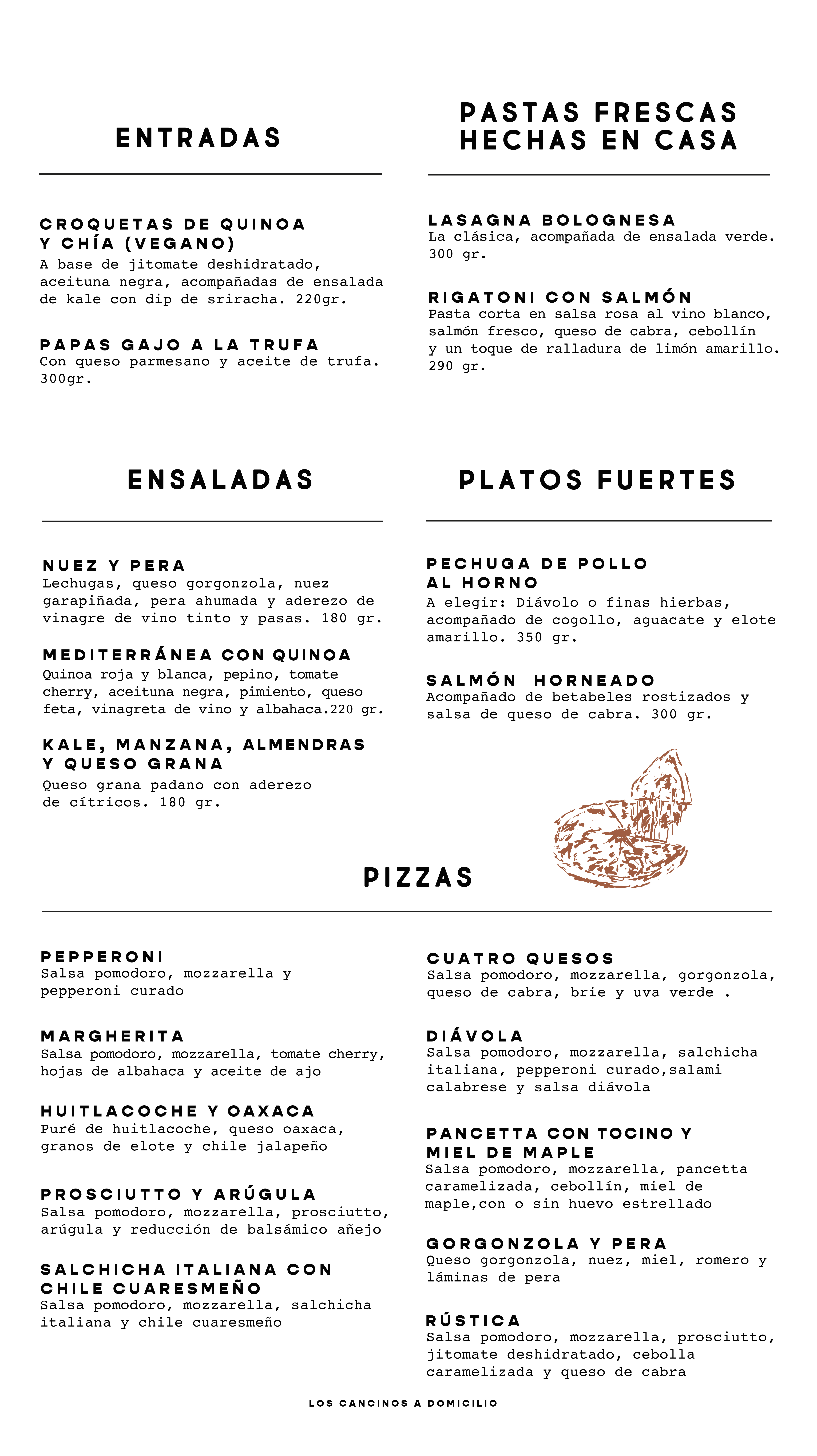 Archipiélago — Cancino menú entradas y platos