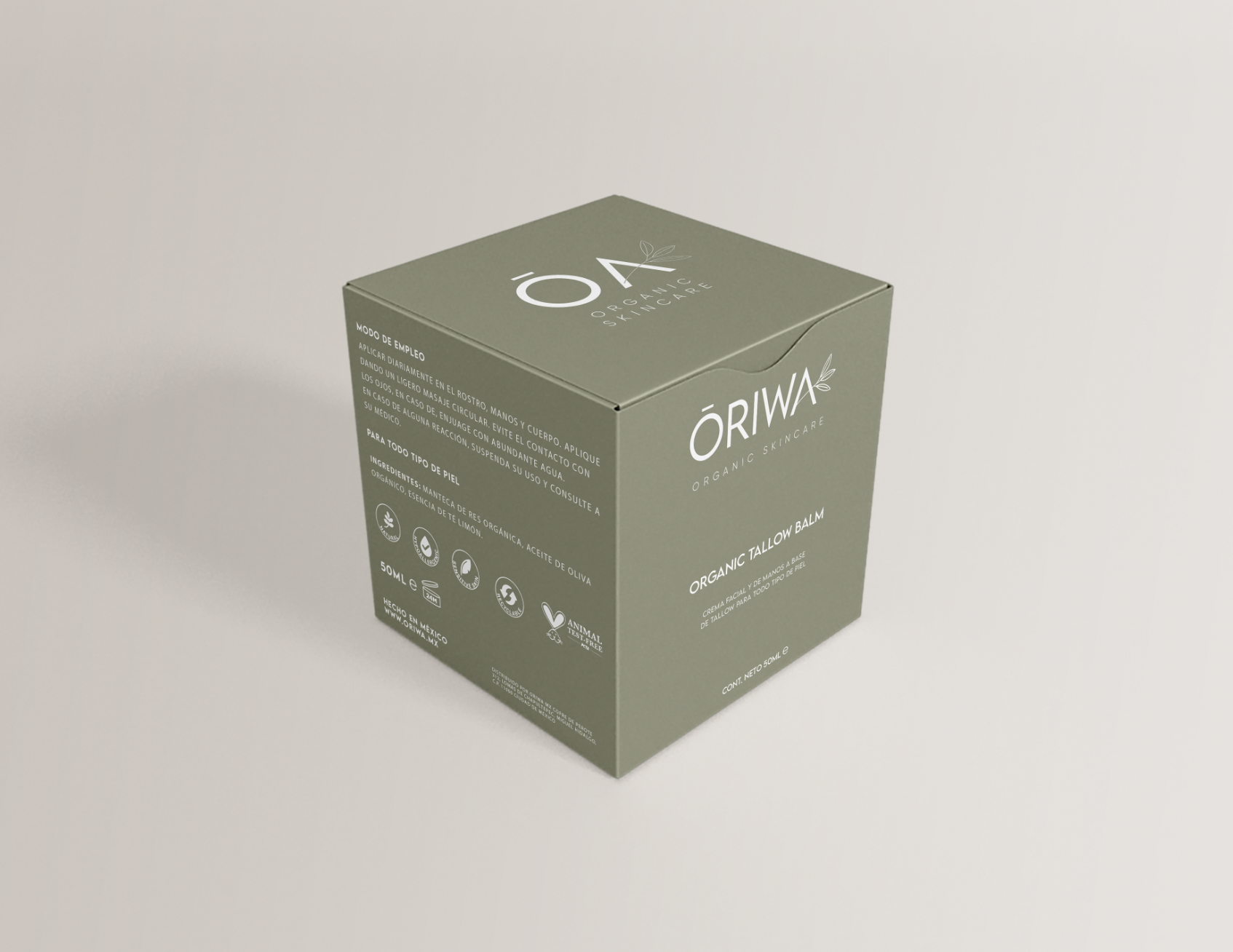 Oriwa — caja packaging