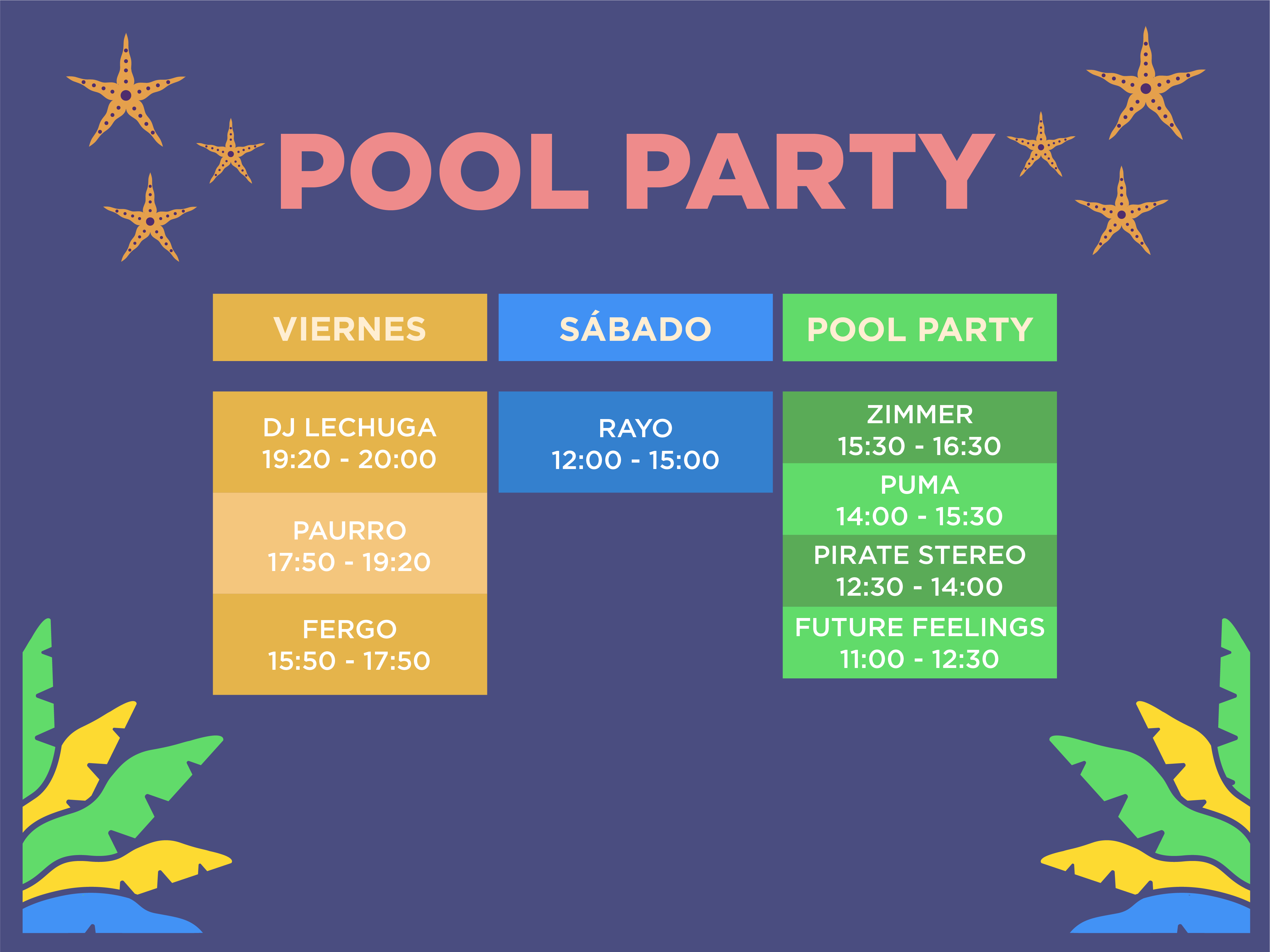 Trópico — Pool Party horarios