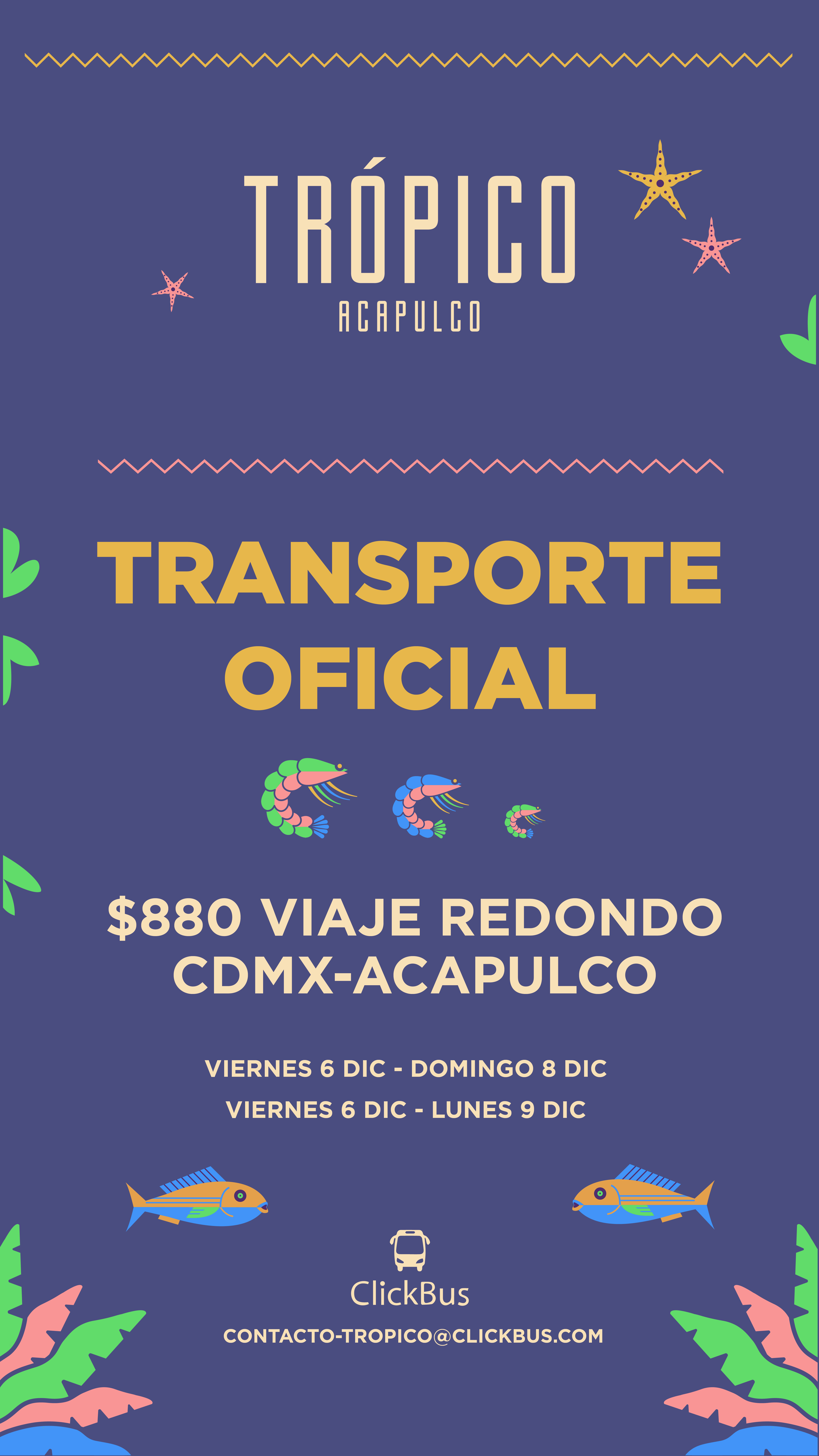Trópico — transporte oficial